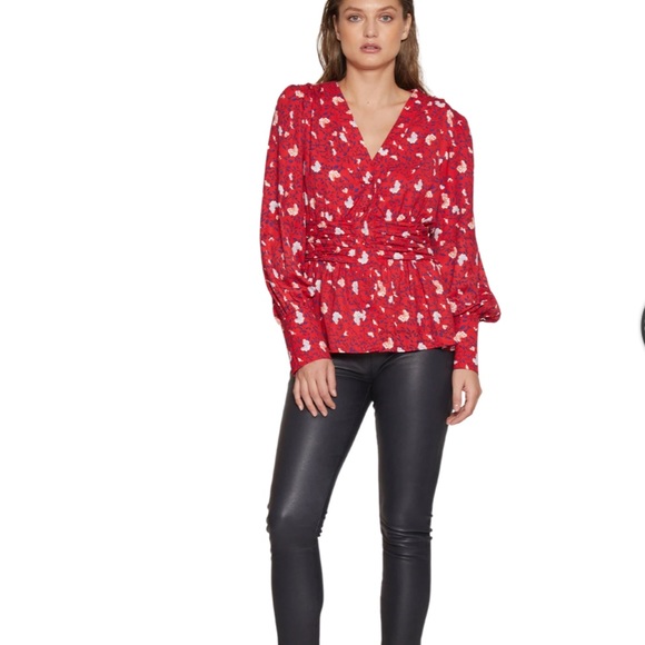 WALTER BAKER Clara Printed Peplum Blouse-NWT-XS - Picture 8 of 10